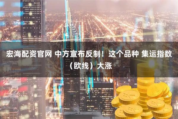 宏海配资官网 中方宣布反制！这个品种 集运指数（欧线）大涨