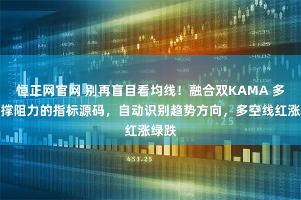 恒正网官网 别再盲目看均线！融合双KAMA 多层支撑阻力的指标源码，自动识别趋势方向，多空线红涨绿跌