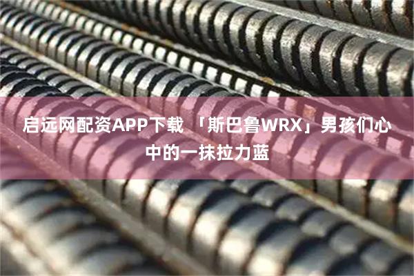 启远网配资APP下载 「斯巴鲁WRX」男孩们心中的一抹拉力蓝